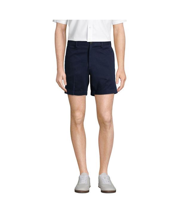 ランズエンド メンズ ボトムス ハーフパンツ・ショーツ ショートパンツ Lands End Mens Comfort Waist 6 No Iron Chino Shorts Radiant navy ネイビー