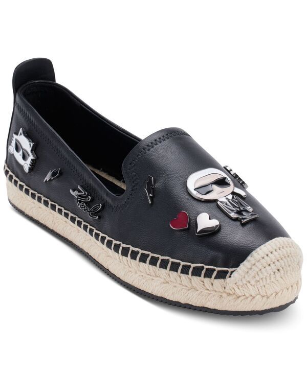 カール ラガーフェルド レディース シューズ パンプス KARLAGERFELD PARIS Womens Michaela Embellished SlipOn Espadrille Flats Black ブラック