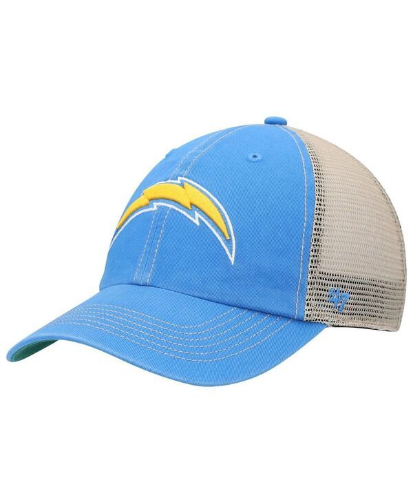 47 ブランド メンズ アクセサリー 帽子 47 Brand Mens Powder Blue Natural Los Angeles Chargers Trawler Trucker Clean Up Snapback Hat Powder Blue Nat