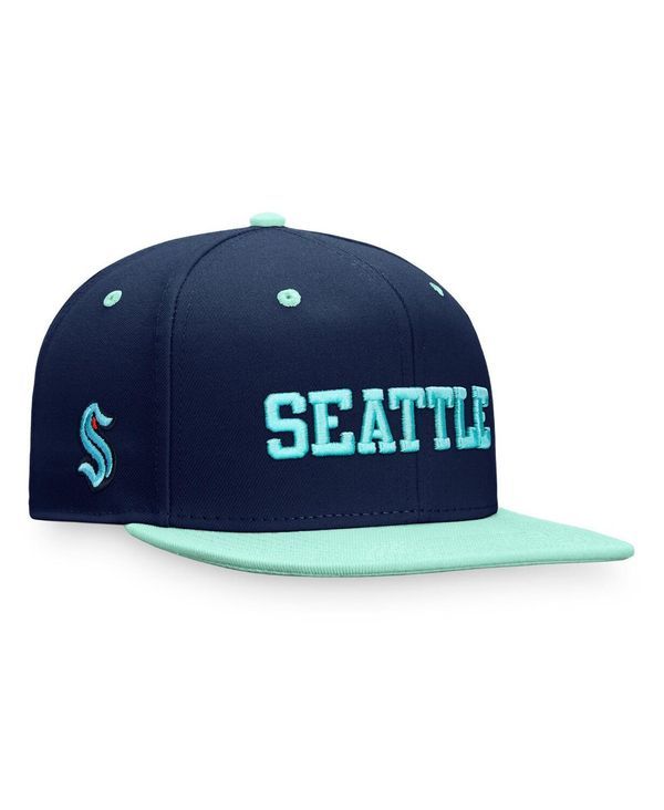 ファナティクス メンズ アクセサリー 帽子 Fanatics Mens Deep Sea Blue Light Blue Seattle Kraken Heritage City TwoTone Snapback Hat Blue Light Blue ブルー