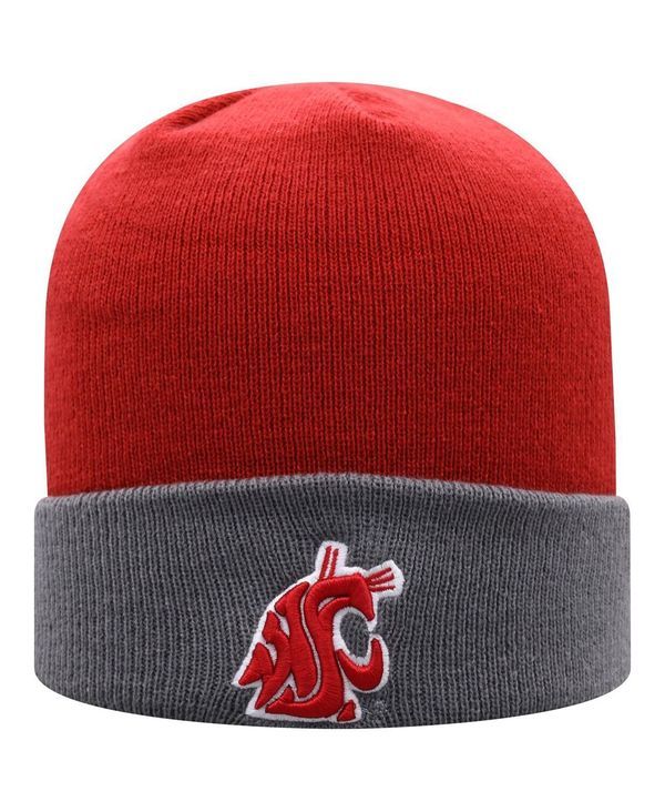 トップオブザワールド メンズ アクセサリー 帽子 ニット Top of the World Mens Crimson Gray Washington State Cougars Core 2Tone Cuffed Knit Hat Crimson Gray グ