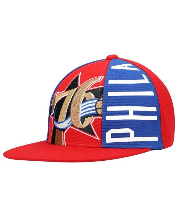 ミッチェルネス メンズ アクセサリー 帽子 Mitchell Ness Mens Red Philadelphia 76ers Hardwood Classics Big Face Callout Snapback Hat Red レッド