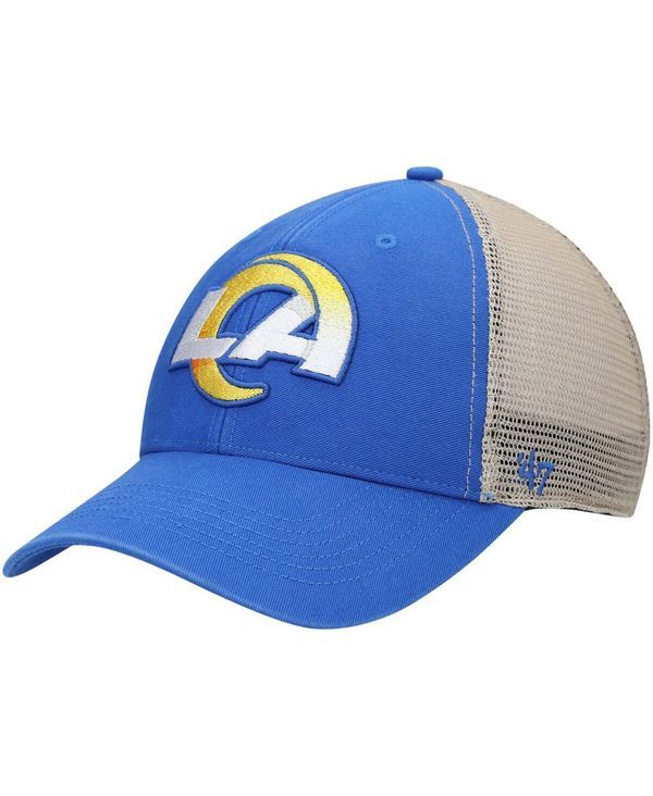 47 ブランド メンズ アクセサリー 帽子 ロゴ 47 Brand Mens Royal Natural Los Angeles Rams Flagship Logo MVP Snapback Hat Royal Natural