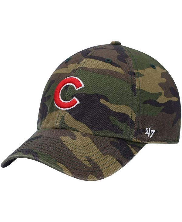47 ブランド メンズ アクセサリー 帽子 ロゴ 47 Brand Mens Camo Chicago Cubs Logo Clean Up Adjustable Hat Camo