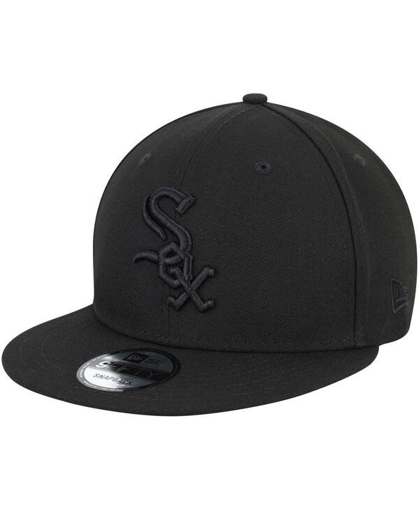 ニューエラ メンズ アクセサリー 帽子 New Era Chicago White Sox Black On Black 9Fifty Team Snapback Adjustable Hat Black ブラック