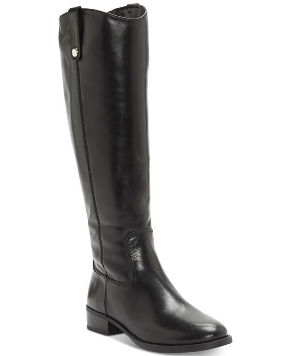 アイエヌシー インターナショナル コンセプト レディース シューズ ブーツ・レインブーツ レザー INC International Concepts Fawne Riding Leather Boots Regular Wide Calf Black ブラッ