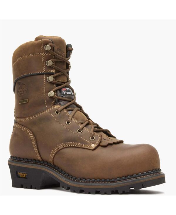 ジョージブーツ メンズ シューズ ブーツ・レインブーツ GEORGIA BOOT Mens AMP LT Logger Composite Toe Insulated Waterproof Work Boot Brown ブラウン