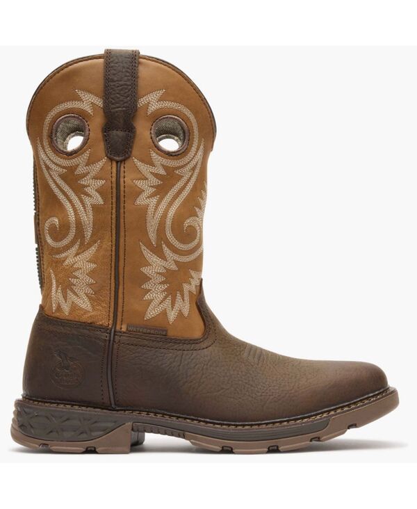 ジョージブーツ メンズ シューズ ブーツ・レインブーツ GEORGIA BOOT Mens CarboTec FLX 11 Waterproof Pull On Work Boot Brown and orange オレンジ