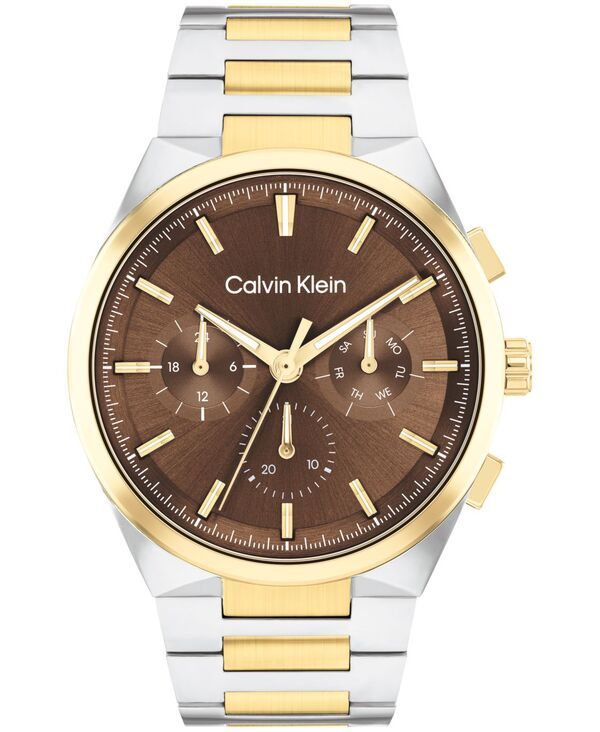 カルバンクライン メンズ アクセサリー 腕時計 Tシャツ Calvin Klein Mens Distinguish TwoTone Stainless Steel Bracelet Watch 44mm TwoTone