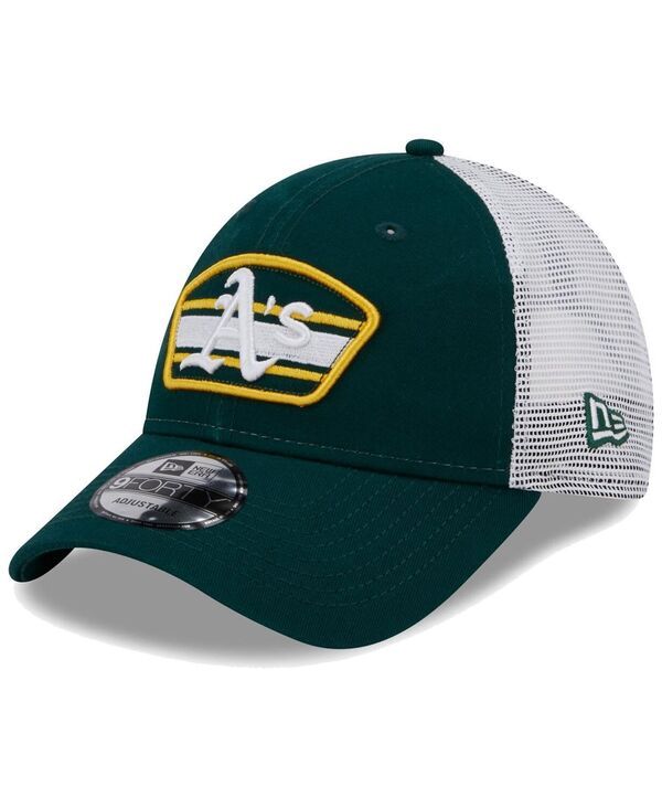ニューエラ メンズ アクセサリー 帽子 ロゴ New Era Mens Green White Oakland Athletics Logo Patch 9FORTY Trucker Snapback Hat Green White ホワイト