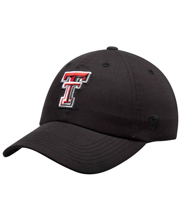 トップオブザワールド メンズ アクセサリー 帽子 ロゴ Top of the World Mens Black Texas Tech Red Raiders Primary Logo Staple Adjustable Hat Black ブラック
