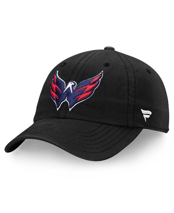 ファナティクス メンズ アクセサリー 帽子 キャップ ロゴ Fanatics Mens Black Washington Capitals Core Primary Logo Adjustable Hat Black ブラック