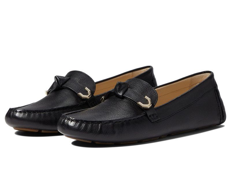 コールハーン レディース シューズ スリッポン・ローファー Cole Haan Evelyn Bow Driver Black Grainy Le ブラック