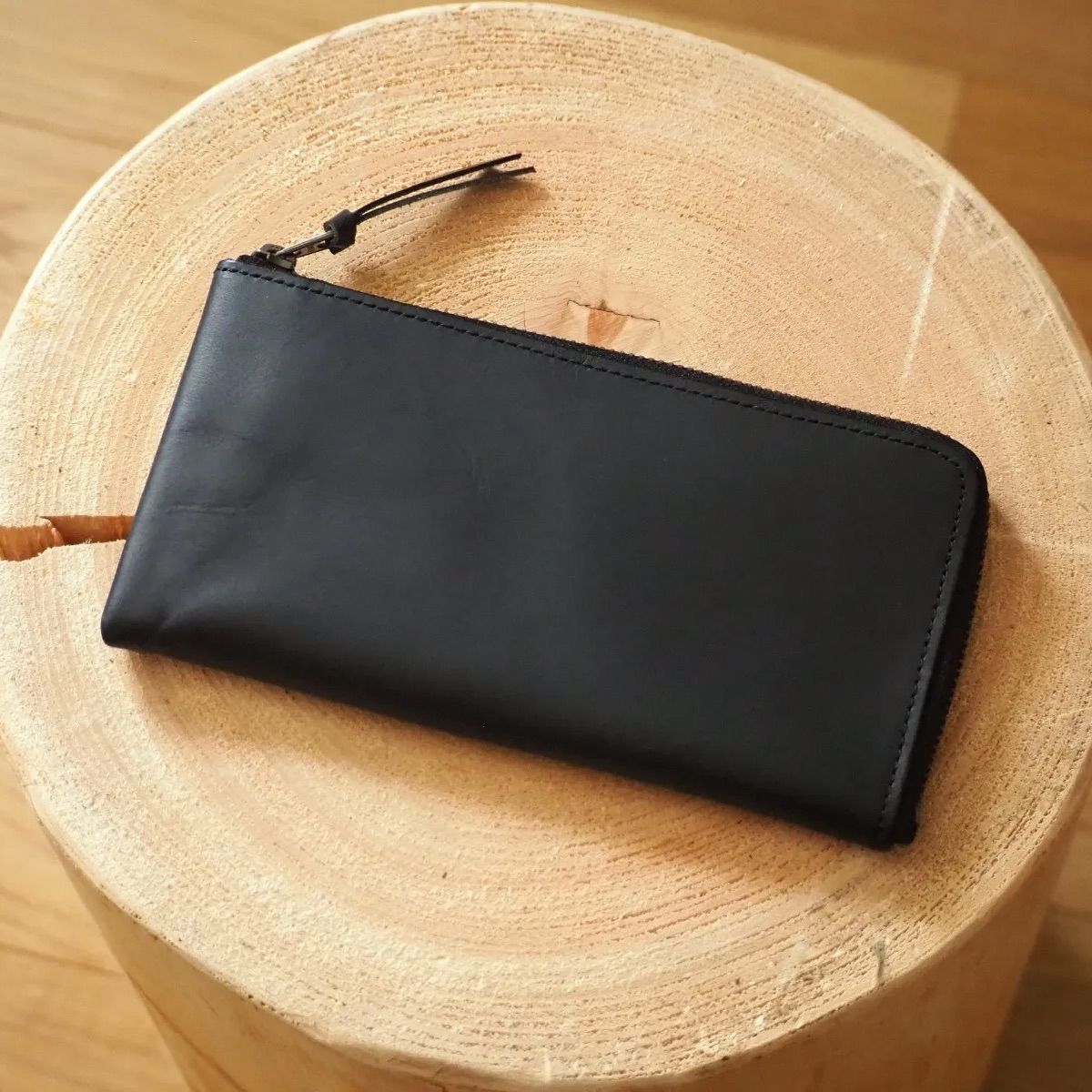 イタリアンレザー Ｌ字長財布 牛革 ブラック 7,700円