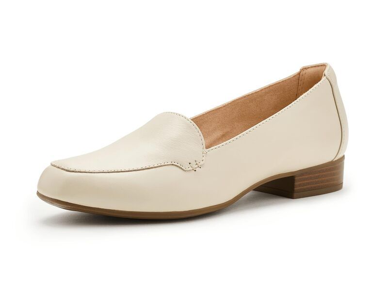 クラークス レディース シューズ スリッポン・ローファー Clarks Krystine Lily Cream Leather クリーム