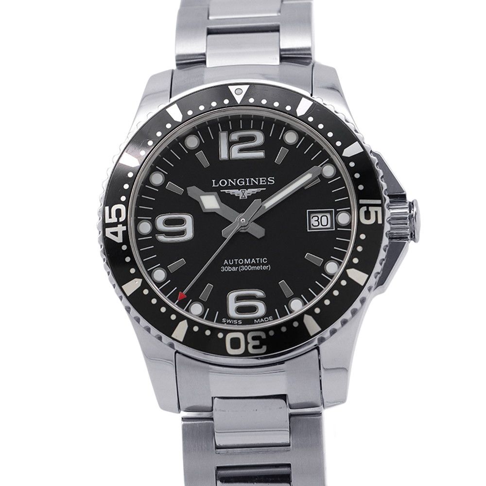 ロンジン ハイドロコンクエスト L3.741.4.56.6 LONGINES 腕時計 黒文字盤