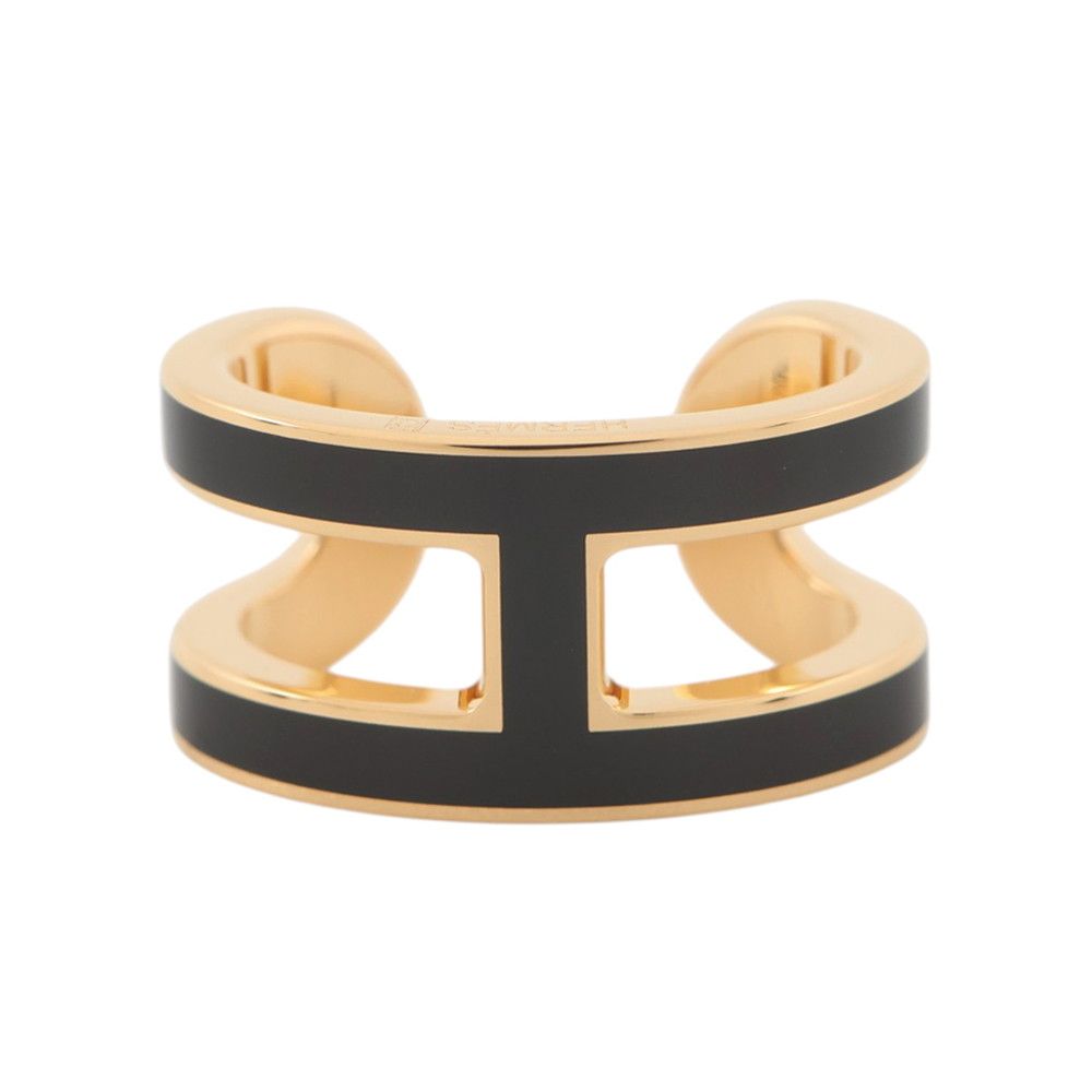 エルメス イヤーカフ ポップH ポップアッシュ ブラック/ゴールド金具 HERMES アクセサリー 黒