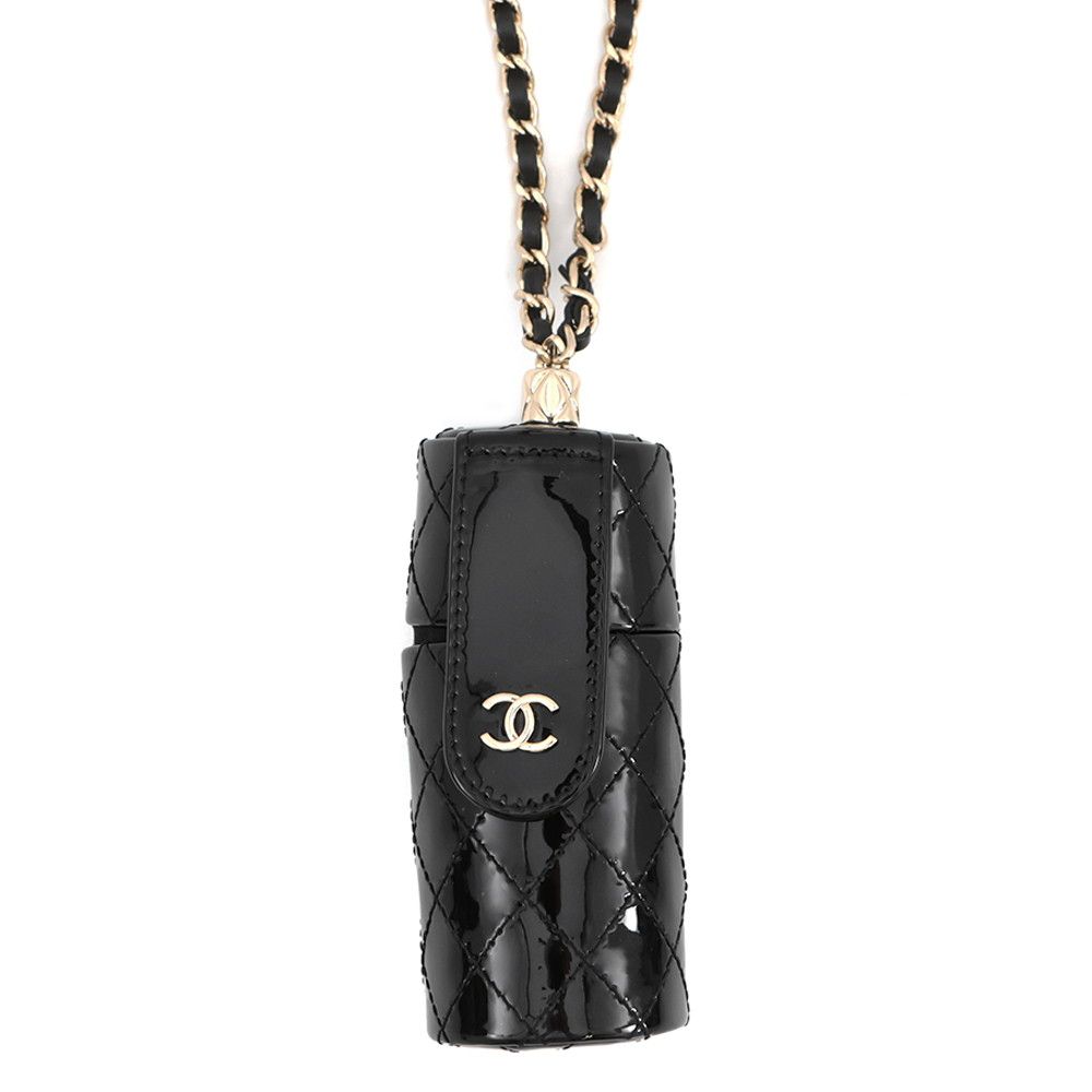 シャネル リップケース マトラッセ チェーンストラップ付 パテントレザー AP1572 CHANEL 黒 67,155円