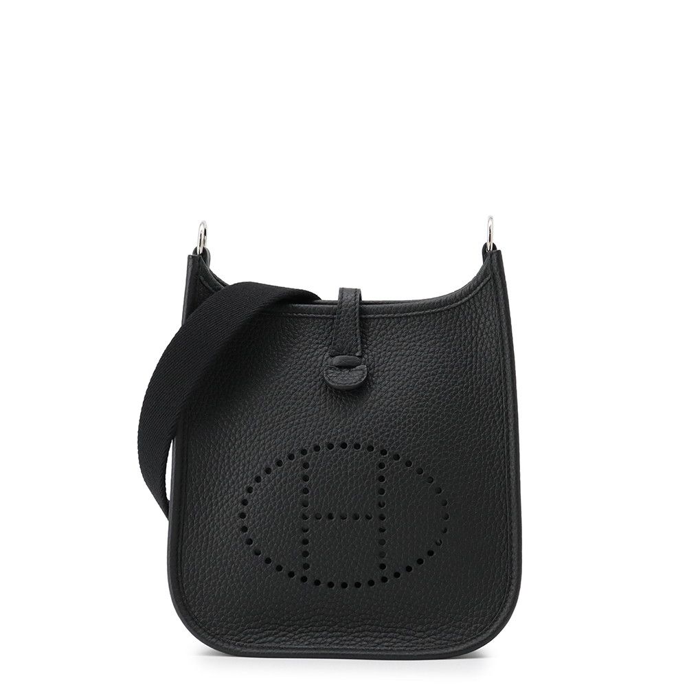 エルメス ショルダーバッグ エブリンTPM 111cm ブラック/シルバー金具 トリヨンクレマンス G刻印 HERMES Evelyne