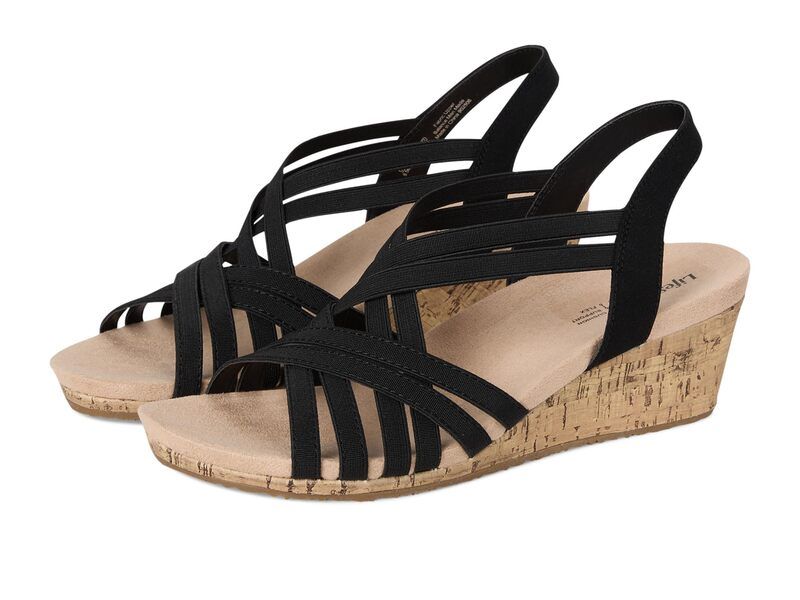 ライフストライド レディース シューズ ヒール サンダル LifeStride Mallory Strappy Wedge Sandals Black ブラック