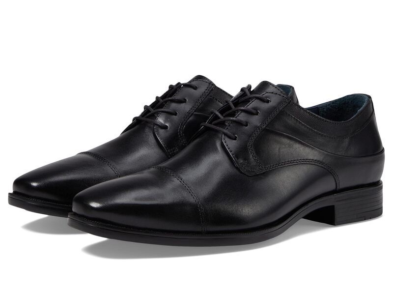 ジョンストンアンドマーフィー メンズ シューズ オックスフォード キャップ Johnston Murphy Gibbons Cap Toe Black Full Grai ブラック