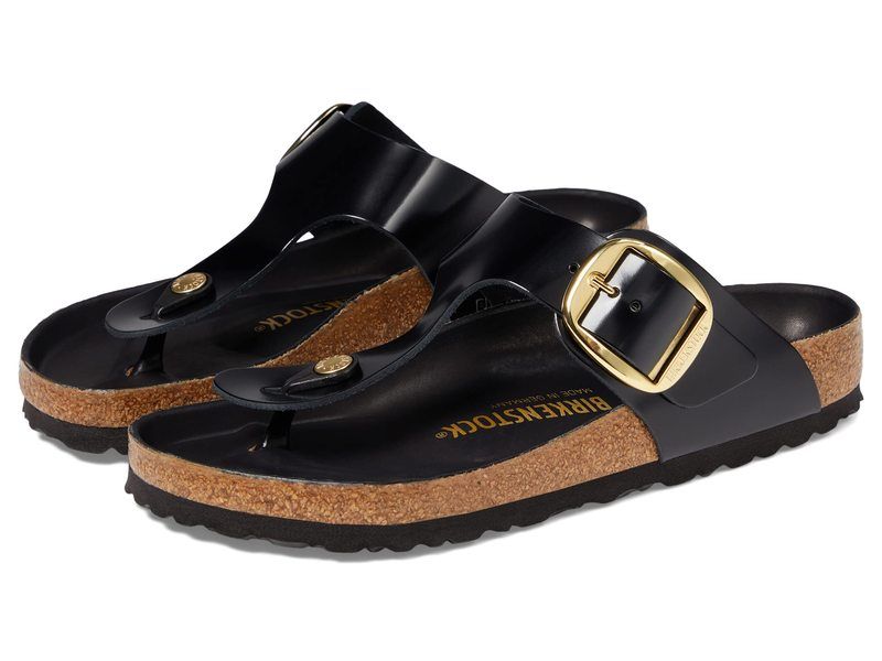 ビルケンシュトック レディース シューズ サンダル Birkenstock Gizeh Big Buckle High Shine Blac