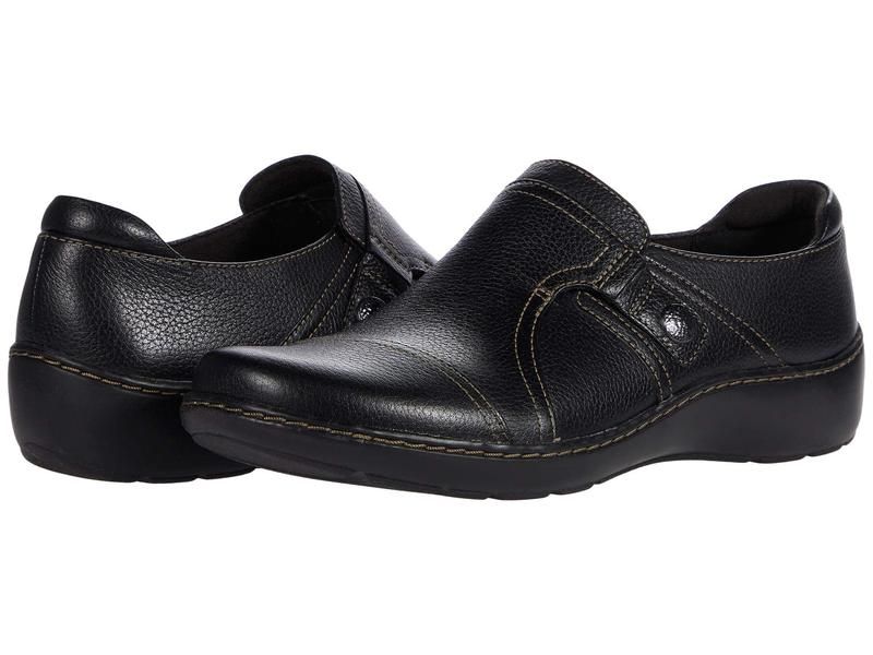 クラークス レディース シューズ スリッポン・ローファー Clarks Cora Poppy Black Tumbled L ブラック