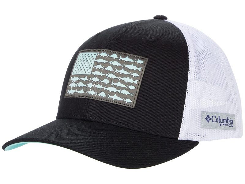 コロンビア メンズ アクセサリー 帽子 メッシュ キャップ Columbia PFG Mesh Snapback Fish Flag Ball Cap BlackWhite ホワイト