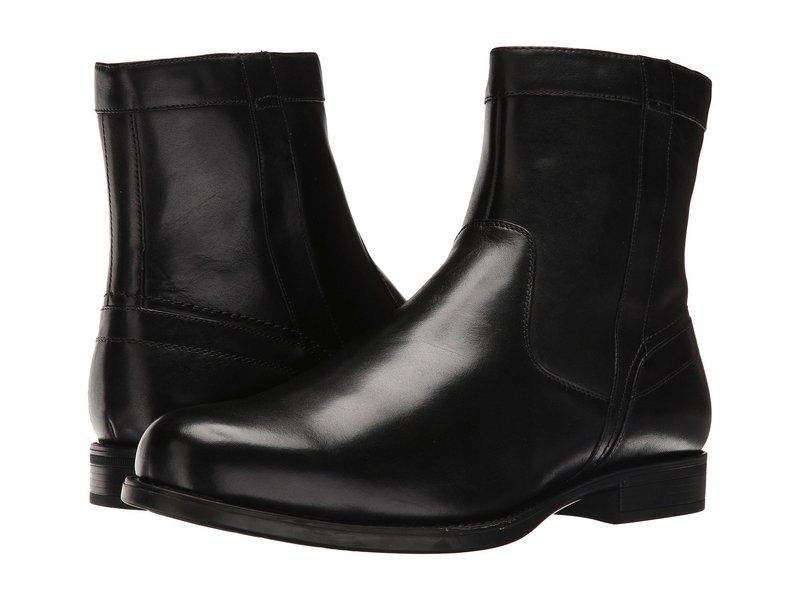 フローシャイム メンズ シューズ ブーツ・レインブーツ Florsheim Midtown Plain Toe Zip Boot Black Smooth ブラック
