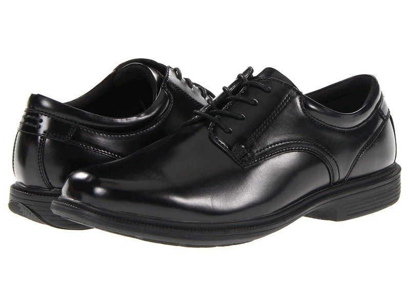 ノンブッシュ メンズ シューズ オックスフォード Nunn Bush Baker Street Plain Toe Oxford with KORE Slip Resistant Walking Comfort Technology Black ブラック