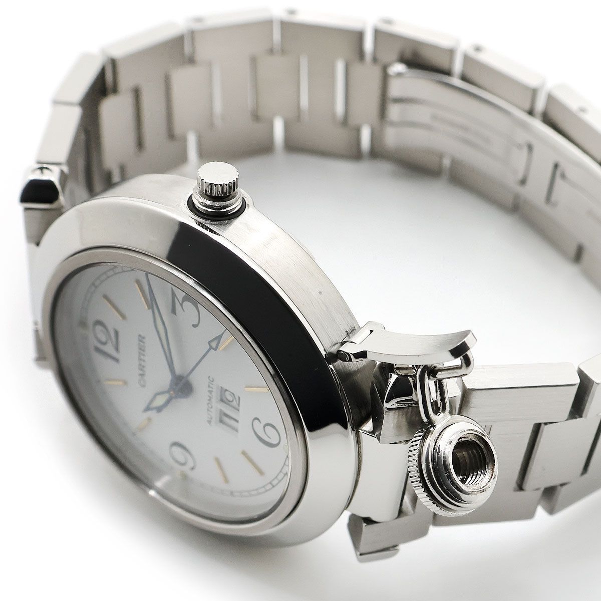 美品 】CARTIER カルティエ パシャC ビッグデイト W31044M7 35mm