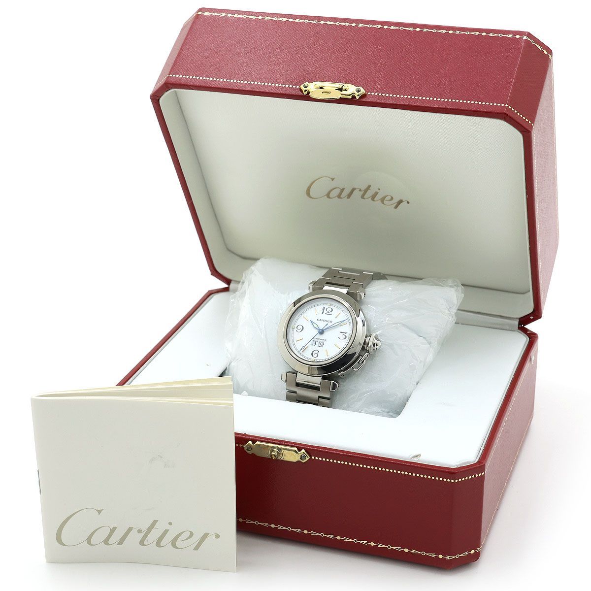 美品 】CARTIER カルティエ パシャC ビッグデイト W31044M7 35mm