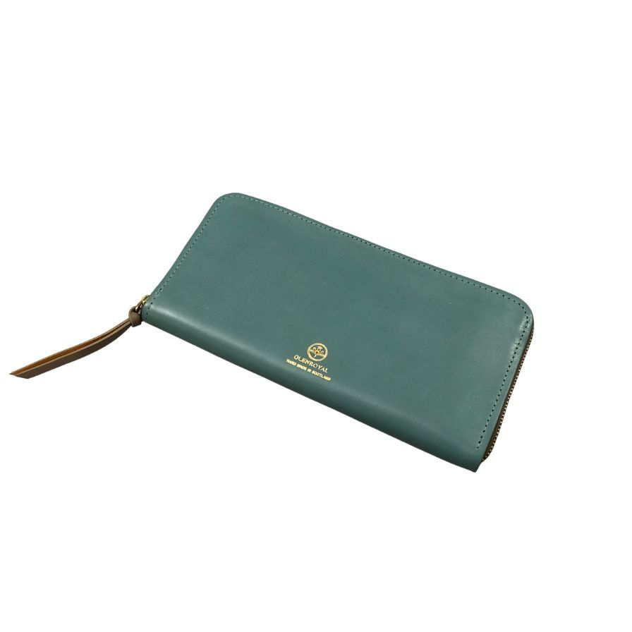 グレンロイヤル 長財布 ラウンドジップ ブライドルレザー ブルー ゴールド金具 GLENROYAL【AFI1】