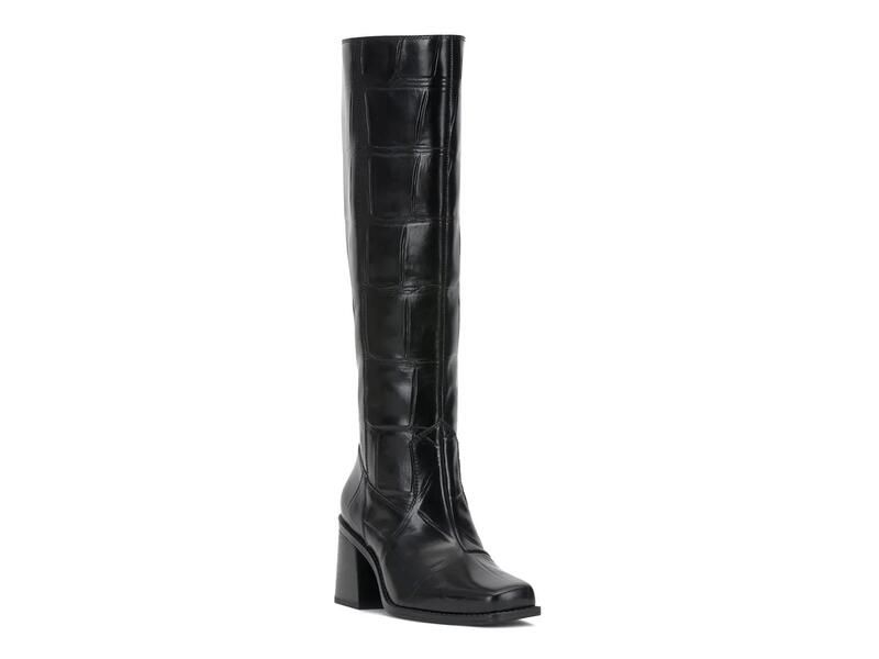 ヴィンスカムート レディース シューズ ブーツ・レインブーツ Vince Camuto Let Usurprise You Black Croc Print Leather ブラック