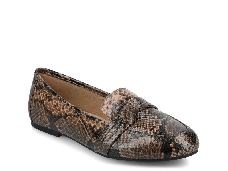 ジャーニー レディース シューズ スリッポン・ローファー Journee Marci Loafer BrownMulticolor Snake Print ブラウン