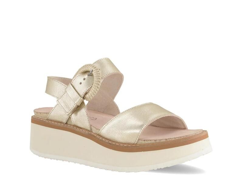 ナオト レディース シューズ サンダル クレープ Naot Crepe Wedge Sandal Gold Leather ゴールド