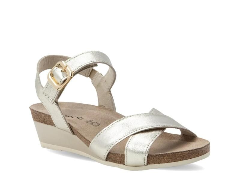 ナオト レディース シューズ サンダル Naothrone Wedge Sandal Silver Leather シルバー