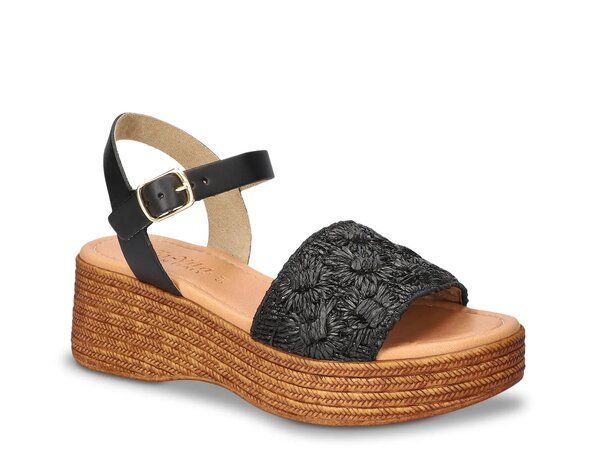 ベラヴィータ レディース シューズ サンダル Bella Vita Kea Wedge Sandal Black Raffia ブラック