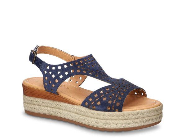 ベラヴィータ レディース シューズ サンダル Bella Vita Ann Espadrille Wedge Sandal Navy Suede ネイビー