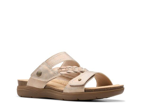 クラークス レディース シューズ サンダル Clarks April Raelyn Sandal Pewter Metallic ピューター