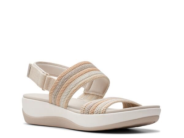クラークス レディース シューズ サンダル Clarks Cloudsteppers Arla Stroll Wedge Sandal Beige Multicolor ベージュ