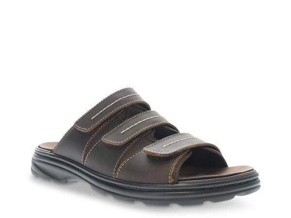 プロペット メンズ シューズ サンダル Propet Hatcher Slide Sandal Dark Brown ブラウン