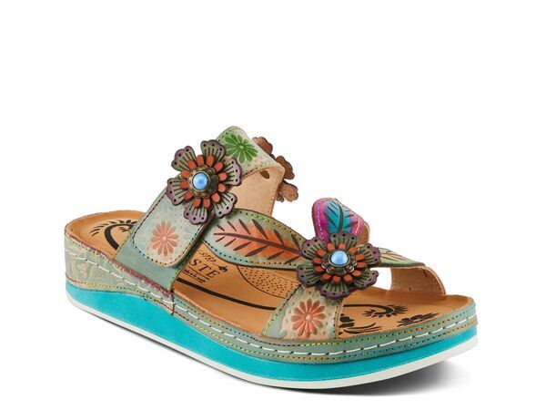 スプリングステップ レディース シューズ サンダル LArtiste by Spring Step PillowSoft Wedge Sandal Dark Green グリーン