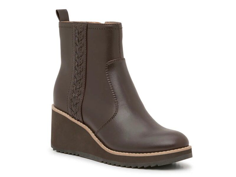 アース レディース シューズ ブーツ・レインブーツ Earth Camryn Wedge Bootie Dark Brown Faux Leather ブラウン