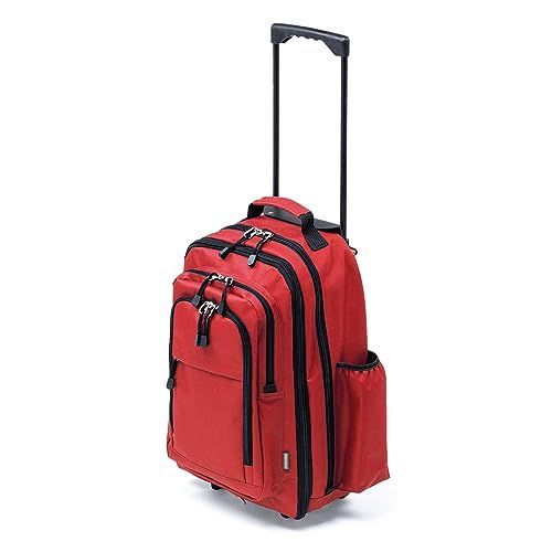 [サンワダイレクト] キャリー リュック 大容量 33?48L マチ拡張 機内持ち込み 13.3型PC対応 レッド 200-BAGCR006Rt ff386466