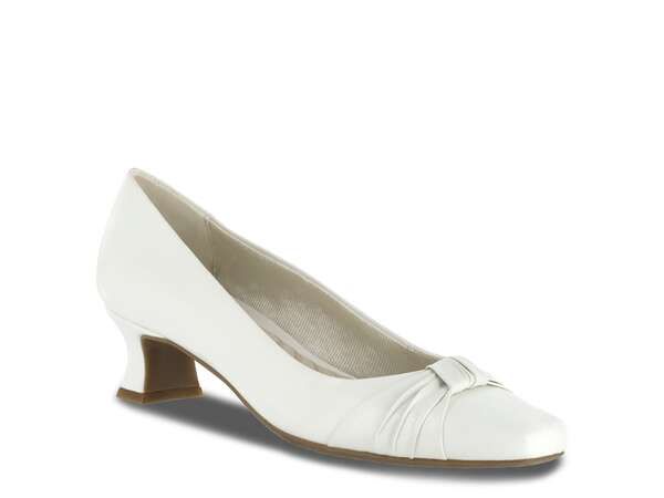 イージーストリート レディース シューズ パンプス Easy Street Waive Pump White Faux Leather ホワイト