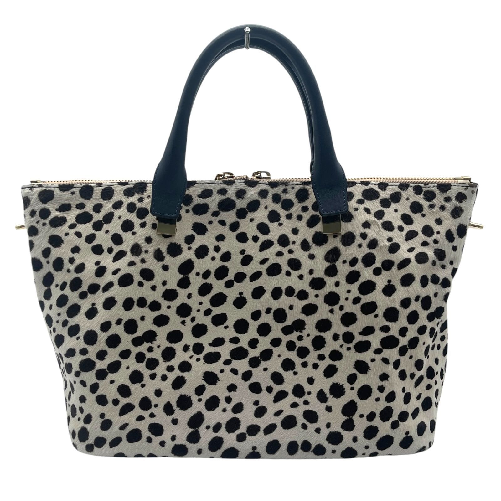 希少 Chloe クロエ ハンドバッグ ショルダーバック ベイリー ダルメシアン柄 ハラコ 2way アイボリー ブラック グレー イタリア製 32,370円