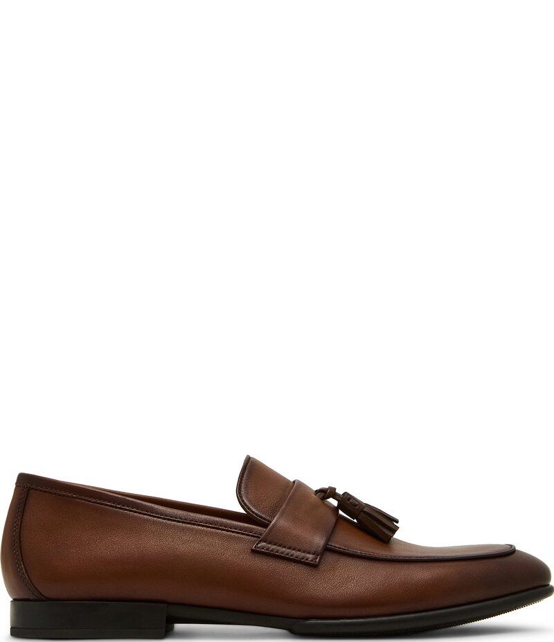スティーブ マデン メンズ シューズ スリッポン・ローファー レザー ローファー Steve Madden Mens Biscayne Leather Tassel Loafers Tan タン