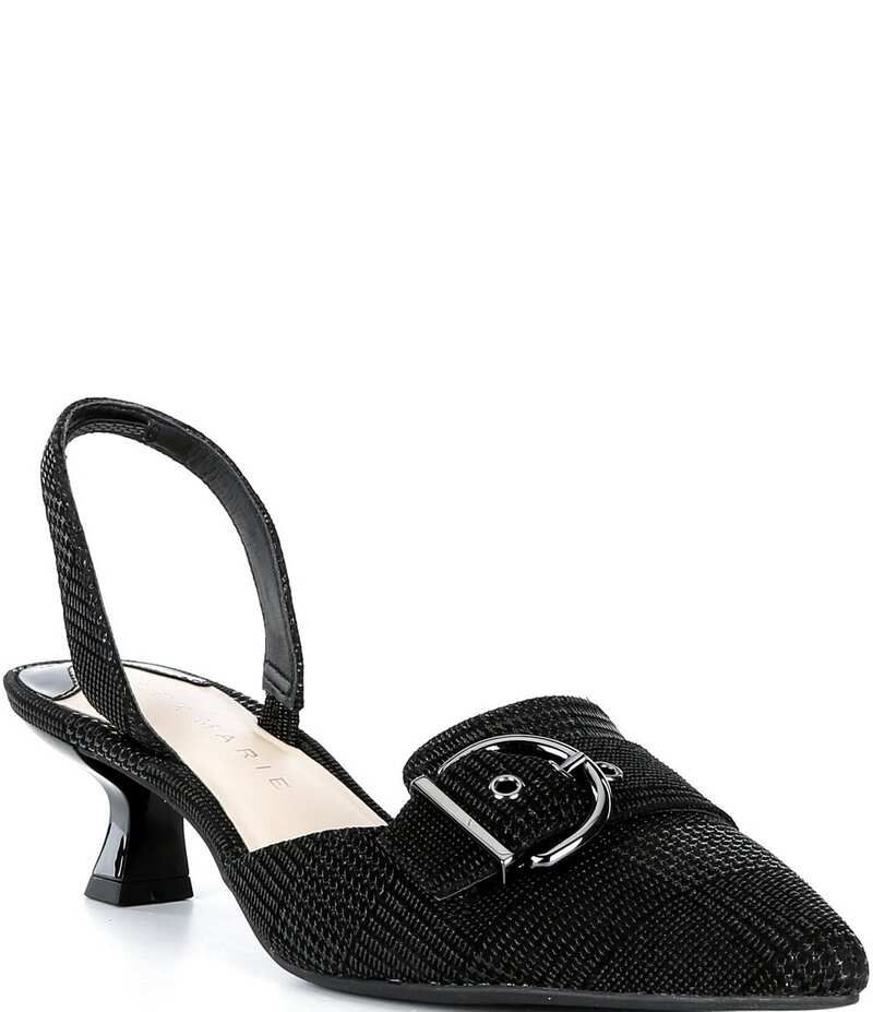 アレックスマリー レディース シューズ ヒール レザー Alex Marie Zell Houndstooth Leather Buckle Ornament Slingback Pumps Black ブラック