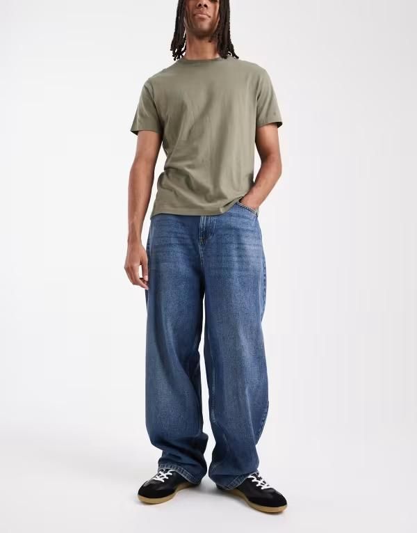 コルージョン メンズ ボトムス デニムパンツ ジーンズ COLLUSION antifit mid rise jeans in mid MID BLUE ブルー